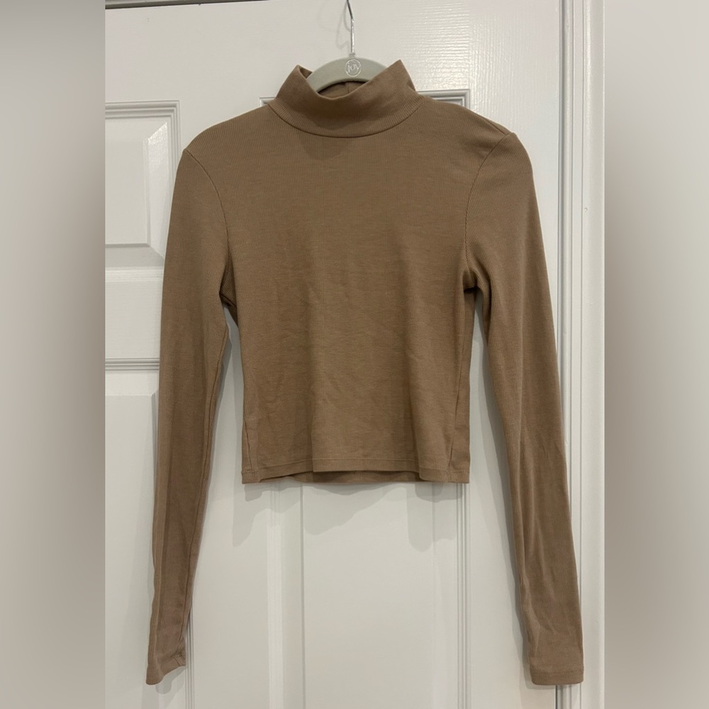 American Eagle Tan Mock-neck